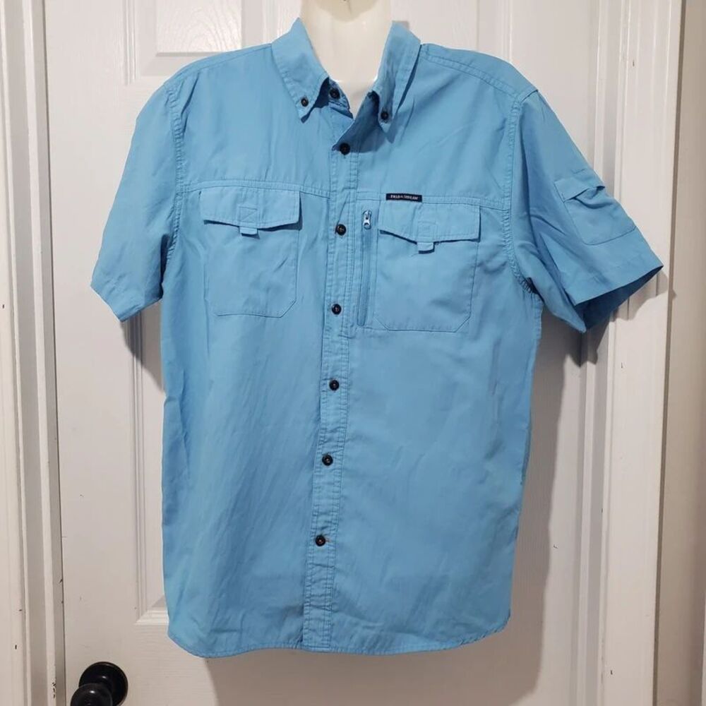 Field & Stream | Sky Blue Short-Sleeve Button-Down Shirt | Mens Medium